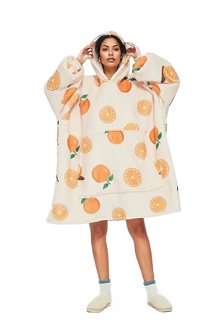Oversized Hoodie Flannel Sleepwear