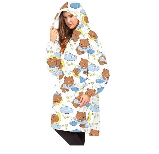 Oversized Hoodie Flannel Sleepwear XD21