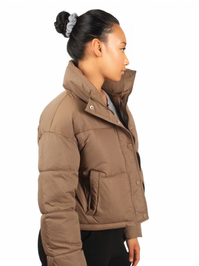 Padded Crop Top Standard Collar Jacket XD21