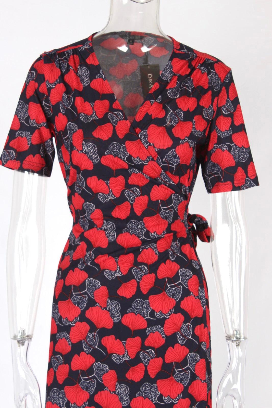 Pattern floral midi wrap dress - XD21