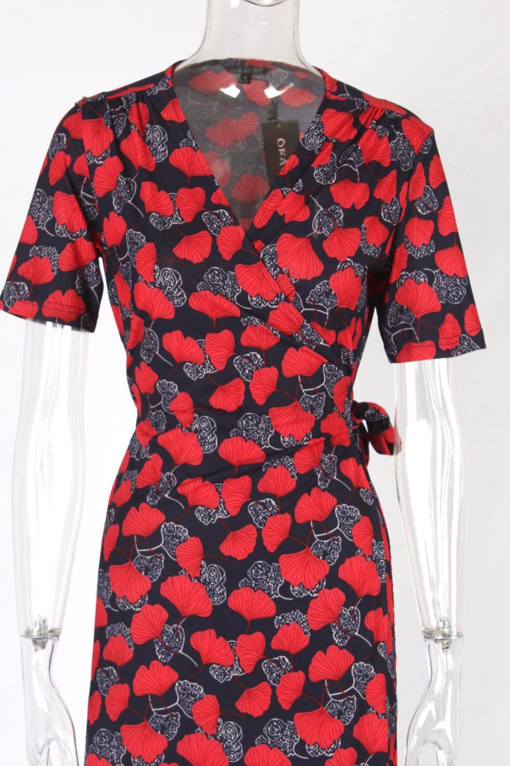 Pattern floral midi wrap dress - XD21