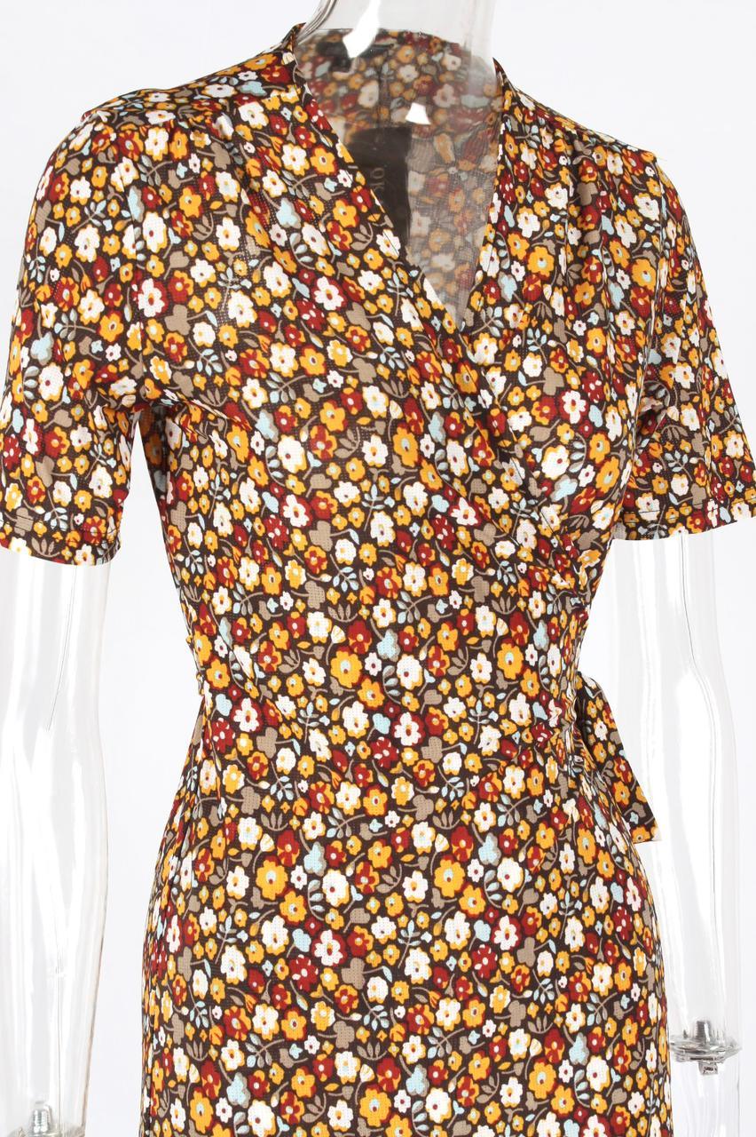 Pattern floral midi wrap dress - XD21