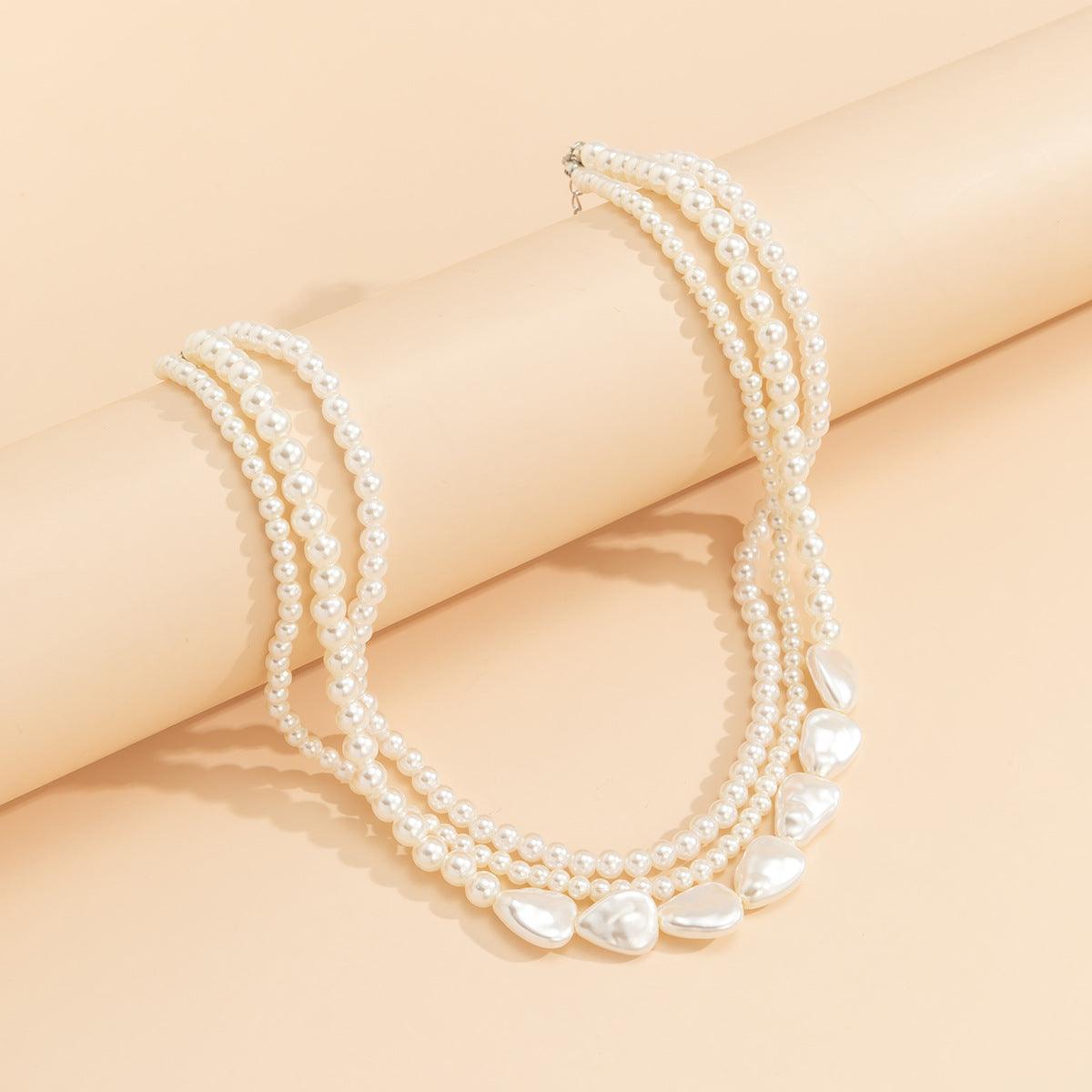 Pearl twin necklace round beads - XD21