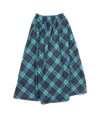 Plaid Flowy Elastic Wasit Midi Skirt XD21