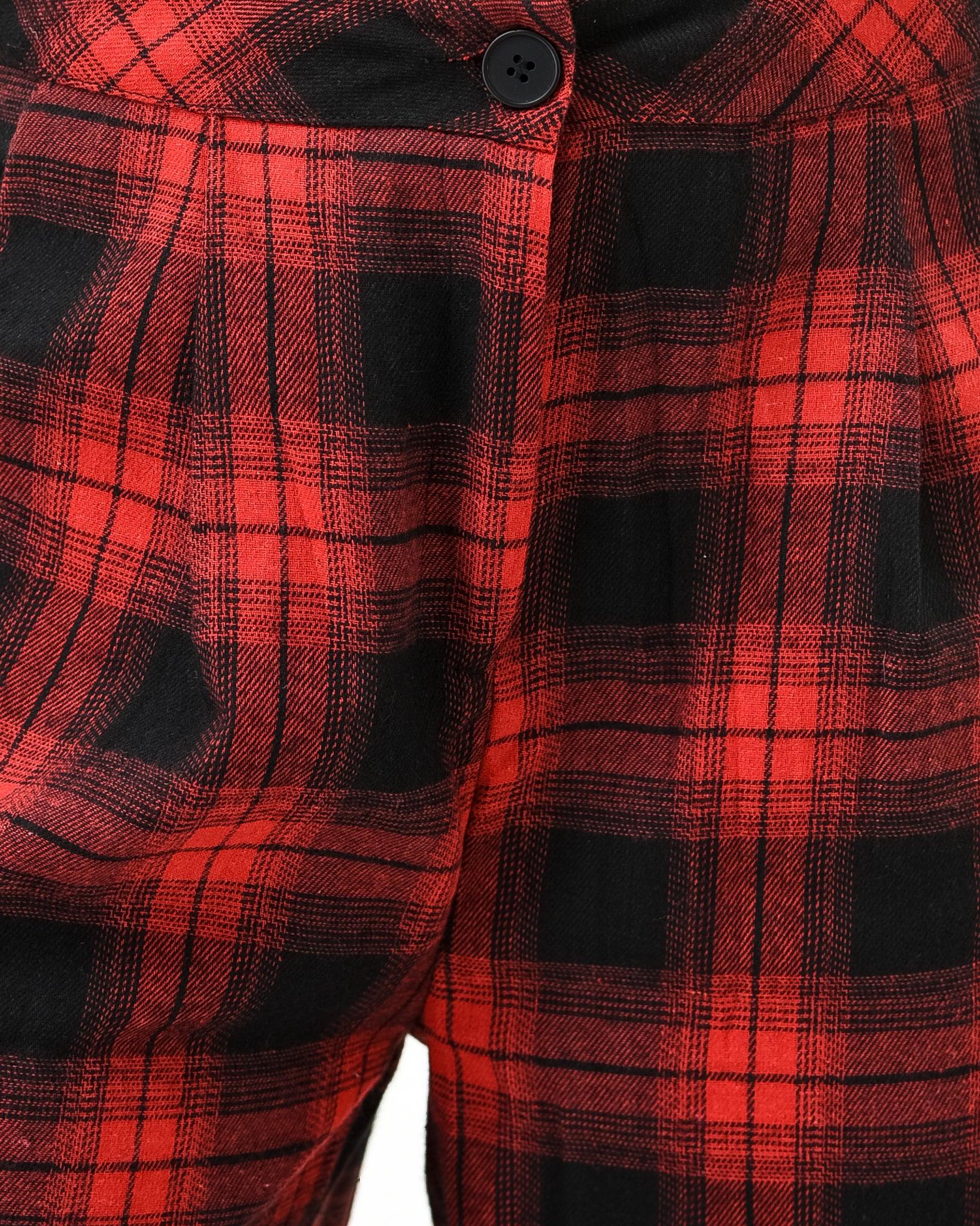 Baggy plaid pants with pockets - XD21