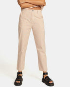 Plaid straight cut pants with pockets - XD21