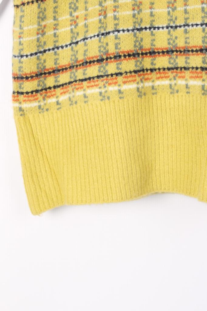 Plaid Striped Knitting pull over Vest - XD21