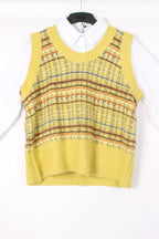 Plaid Striped Knitting pull over Vest - XD21