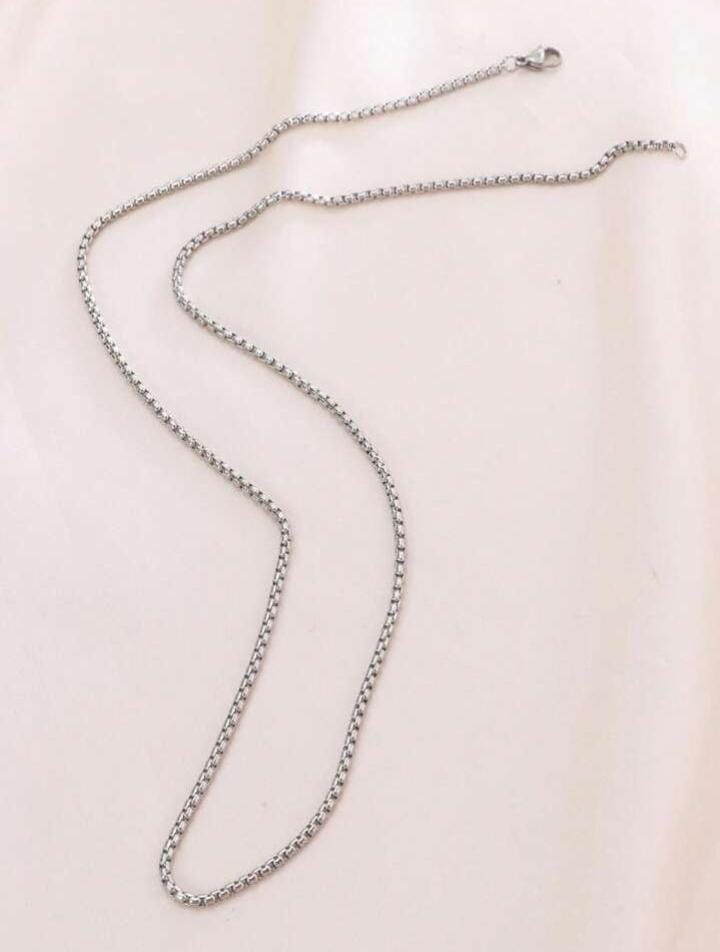 Plain Silver Metal Chain Necklace XD21
