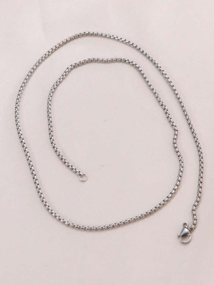 Plain Silver Metal Chain Necklace XD21