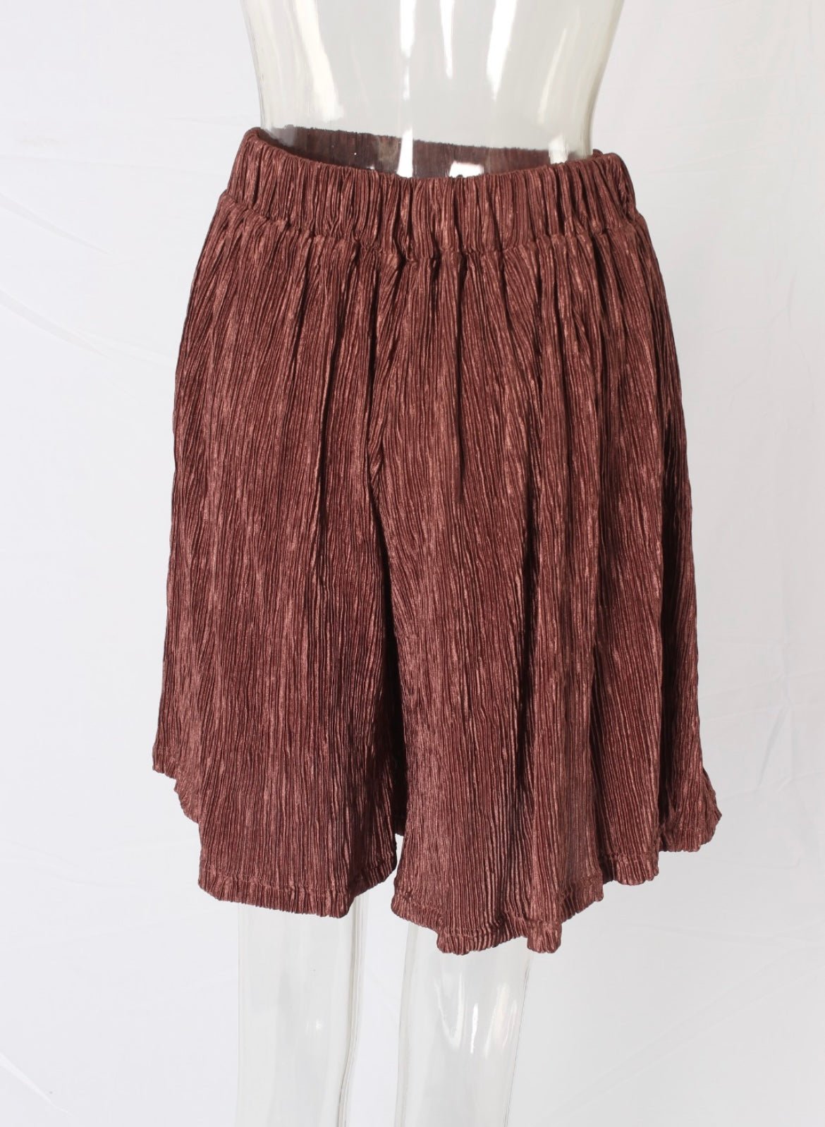 Pleated frill elastic waist shorts XD21