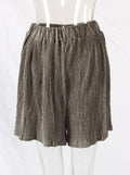 Pleated frill elastic waist shorts XD21