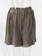 Pleated frill elastic waist shorts XD21