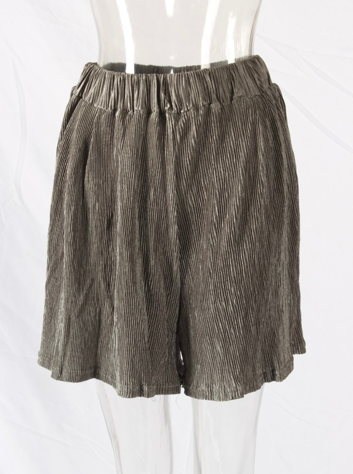 Pleated frill elastic waist shorts XD21