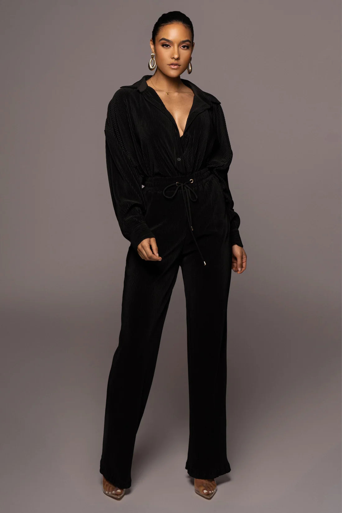 Pleated three piece suit set XD21