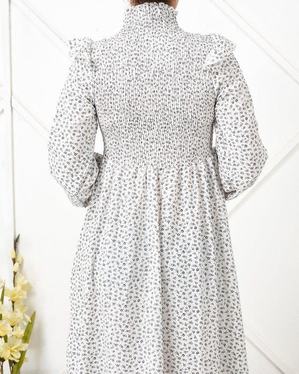 Polka Dot Frill Sleeve Maxi Dress