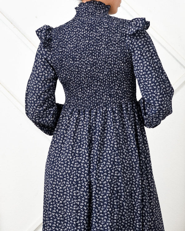 Polka Dot Frill Sleeve Maxi Dress