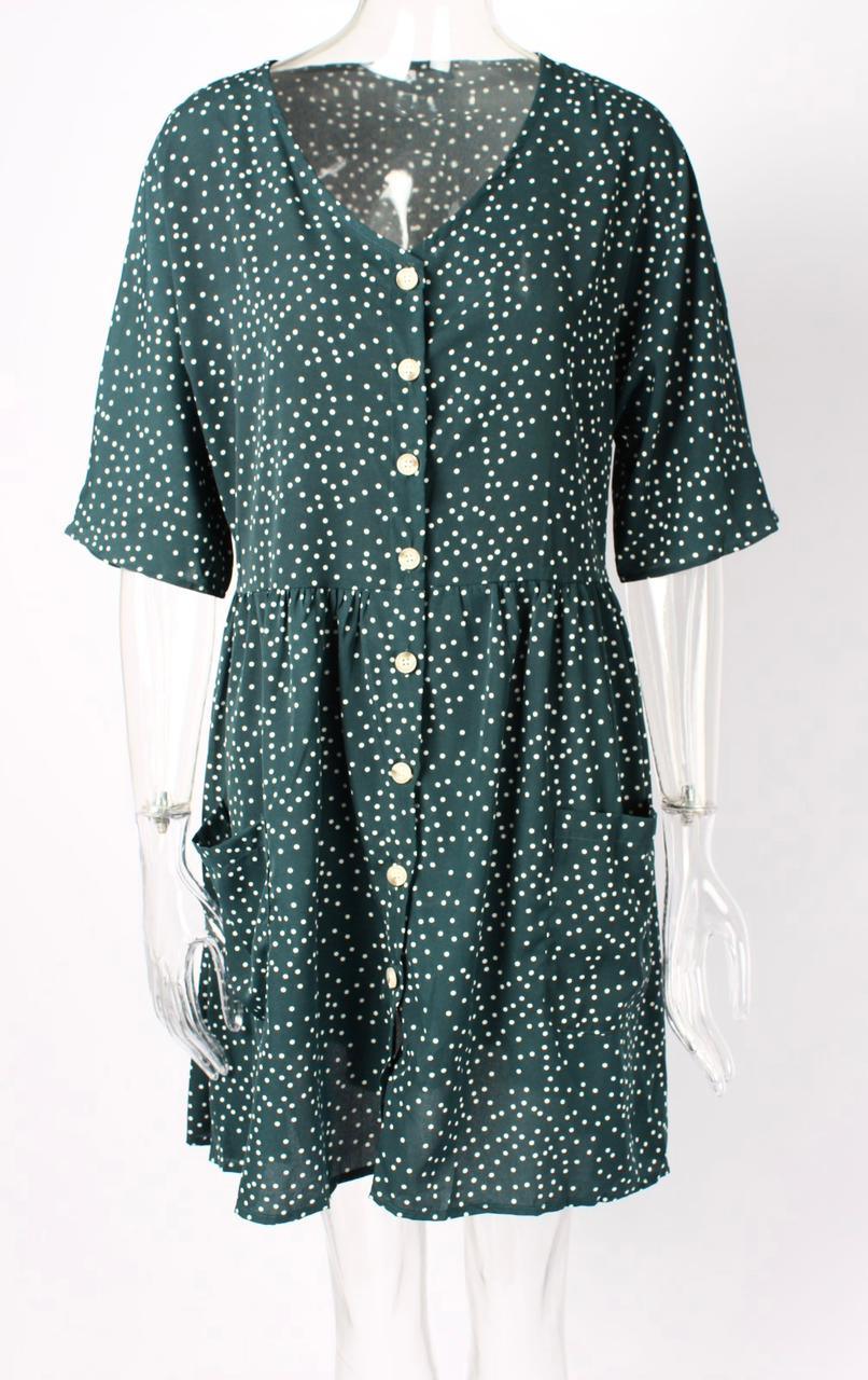 Polka dot dress with pockets - XD21