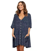 Polka dot dress with pockets - XD21
