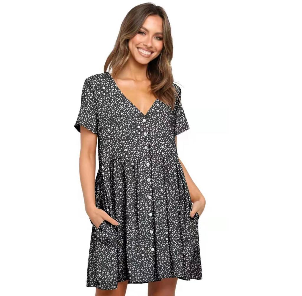 Polka dot dress with pockets - XD21