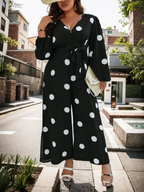 Polka dot pants jumpsuit curve XD21