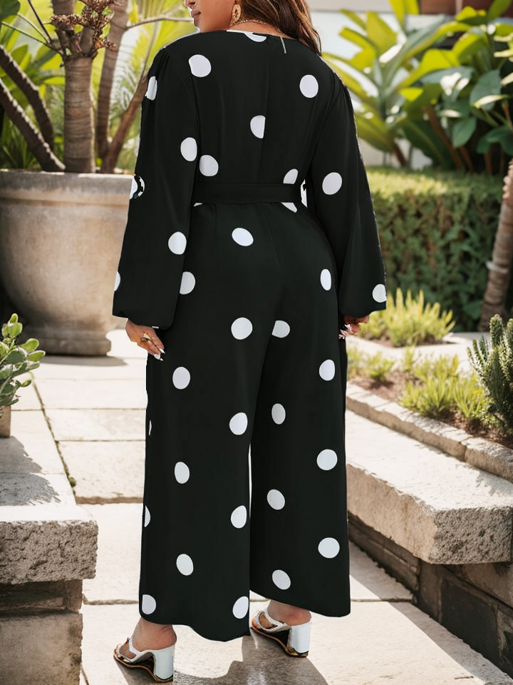 Polka dot pants jumpsuit curve XD21