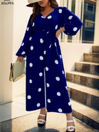Polka dot pants jumpsuit curve XD21