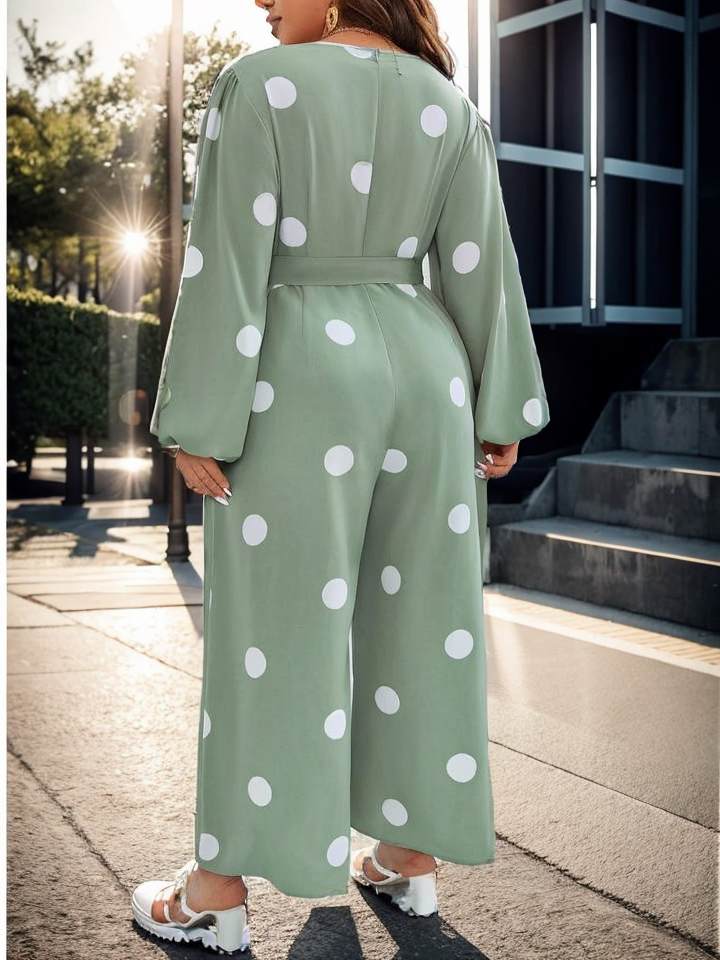 Polka dot pants jumpsuit curve XD21