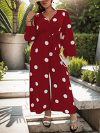 Polka dot pants jumpsuit curve with no belt XD21