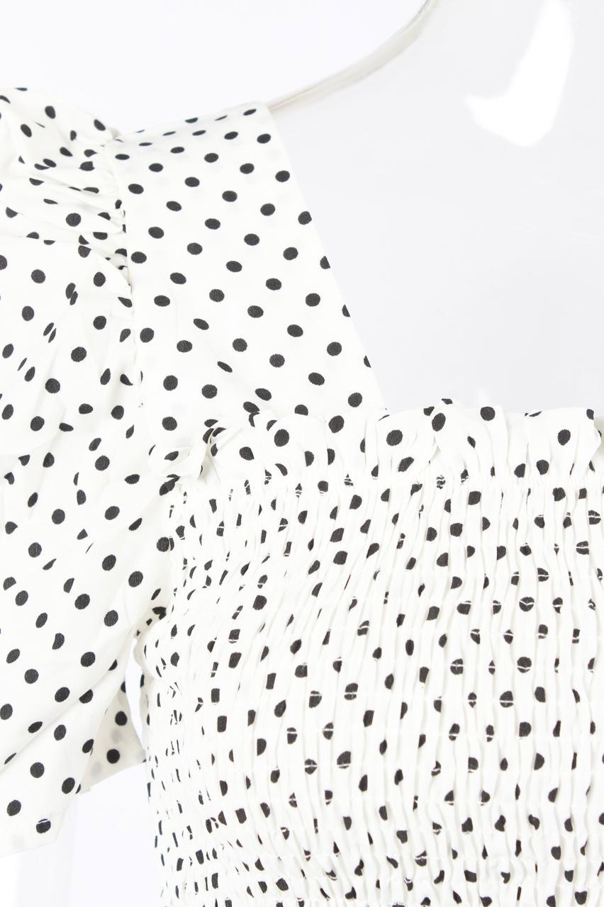 polka dot spliced puff short sleeve - XD21