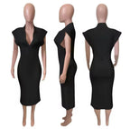 Polo Short Sleeve Bodycon Midi Dress XD21