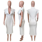Polo Short Sleeve Bodycon Midi Dress XD21