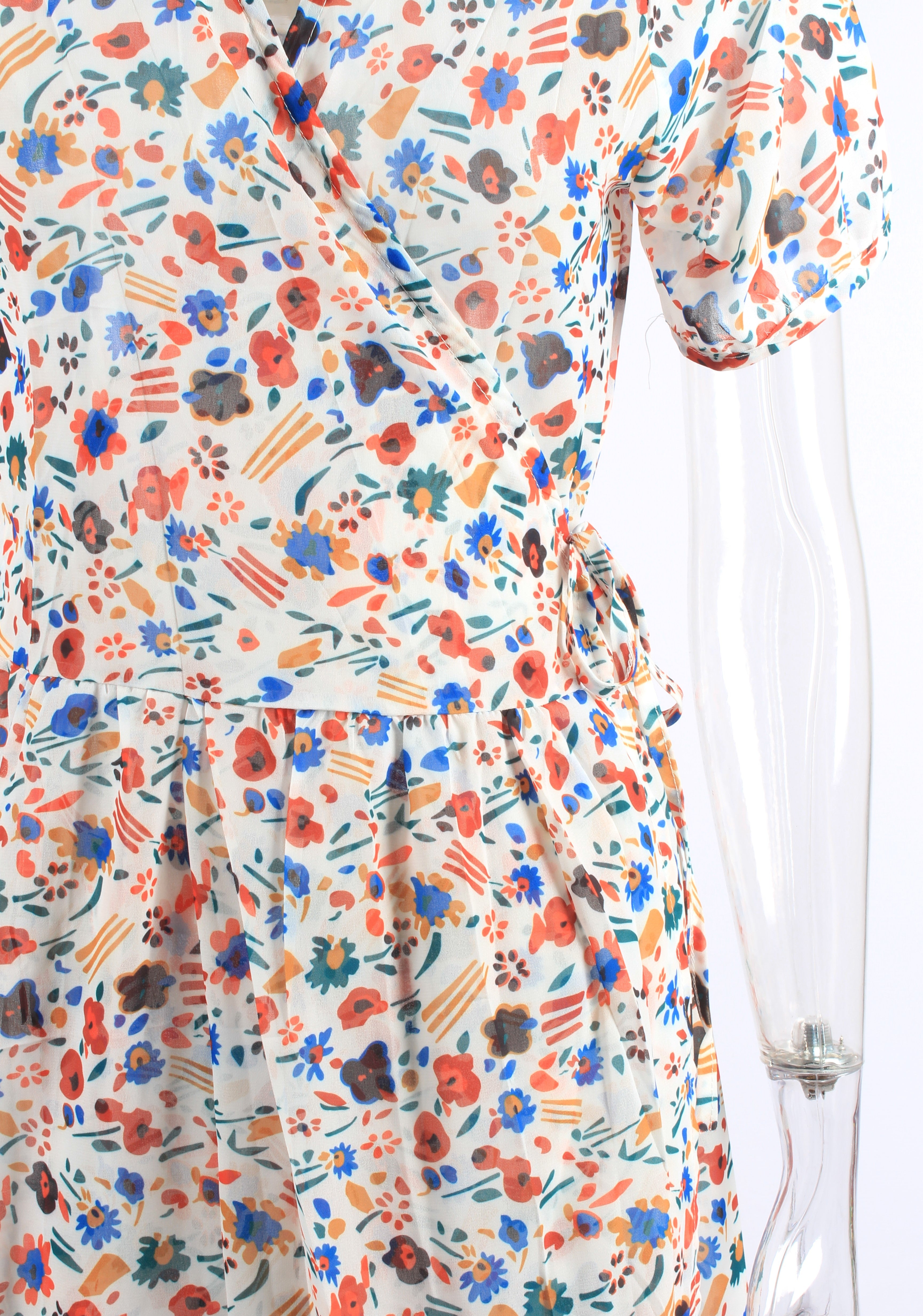 Print Ruffle Tie Side Wrap Printed Dress XD21