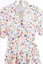 Print Ruffle Tie Side Wrap Printed Dress XD21