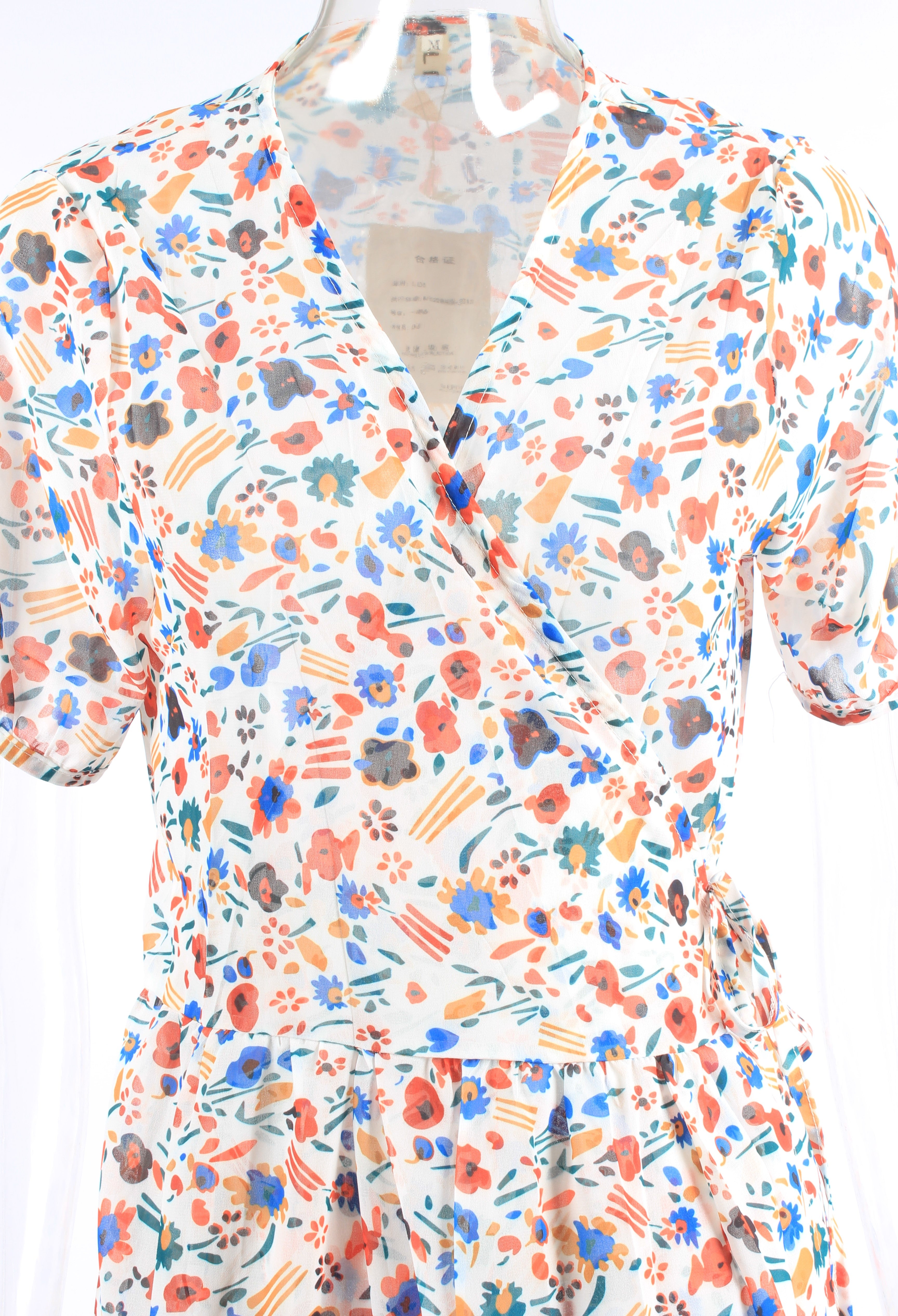Print Ruffle Tie Side Wrap Printed Dress XD21