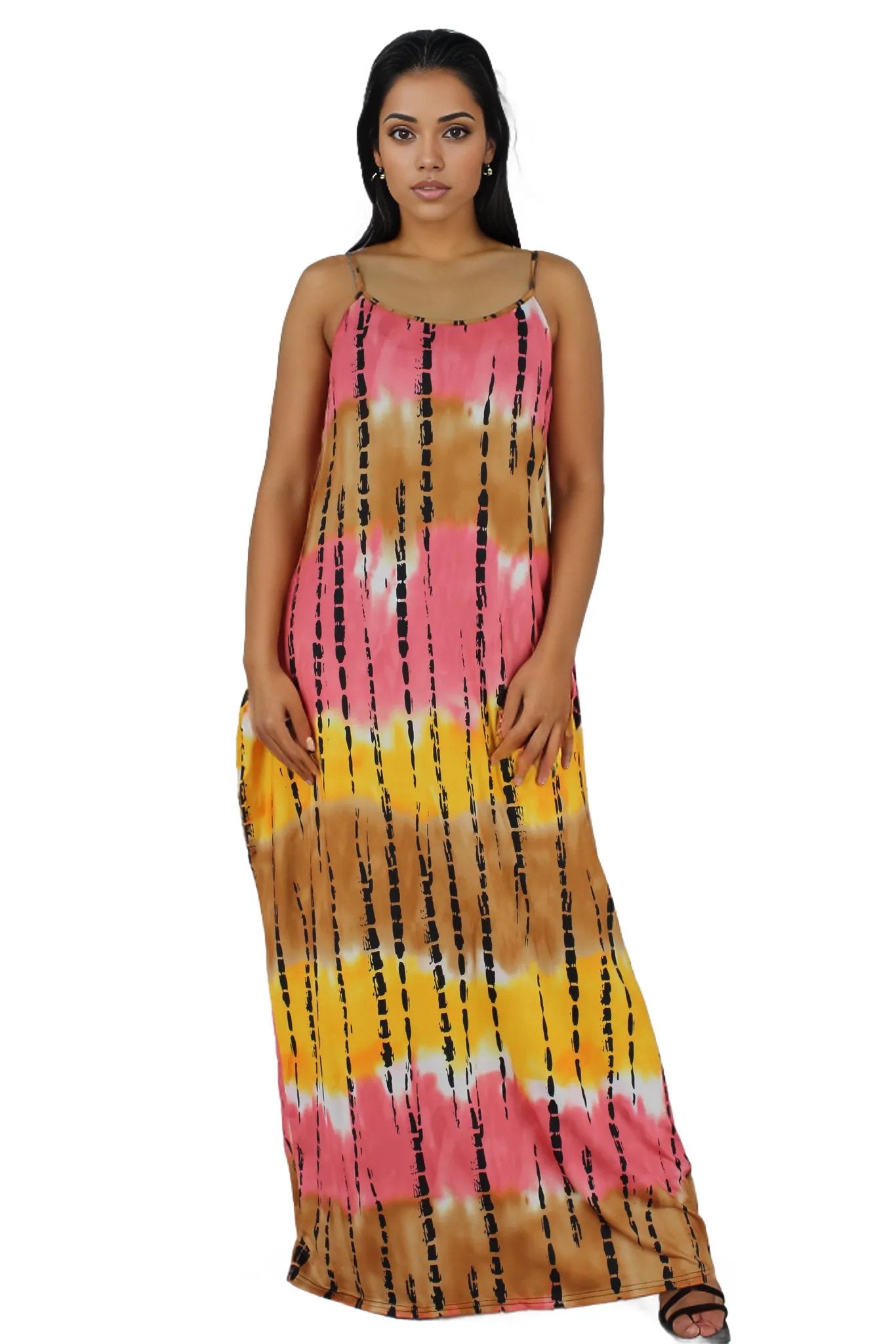 Printed Casual Vacation Style Cami Maxi Dress XD21