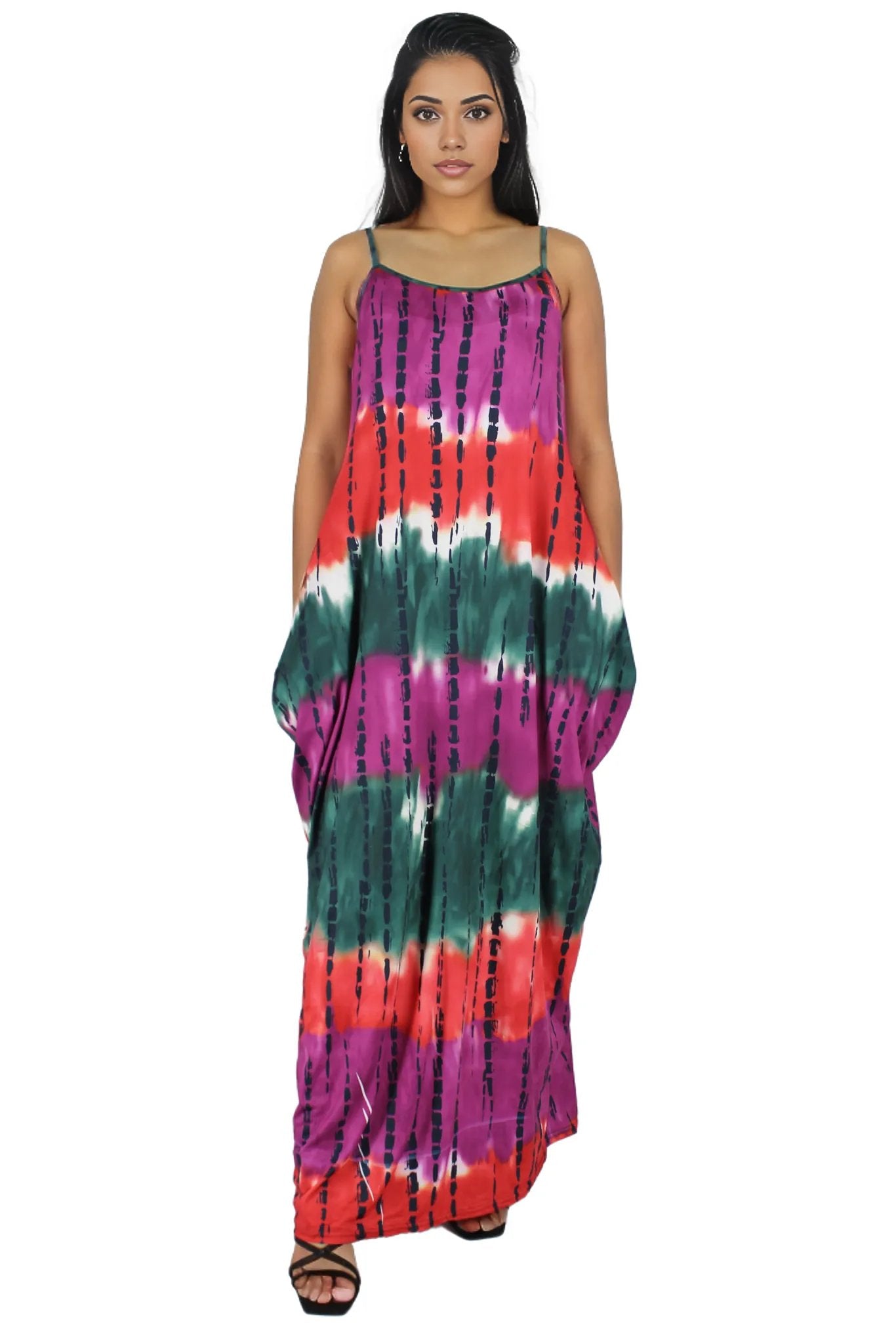 Printed Casual Vacation Style Cami Maxi Dress XD21