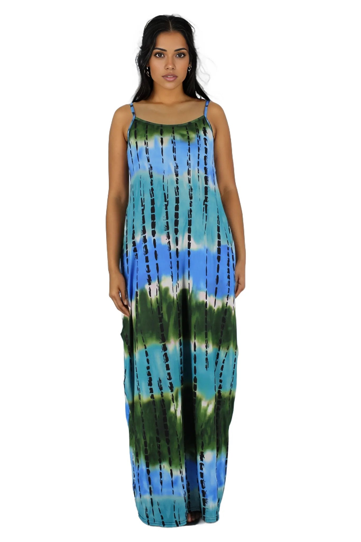 Printed Casual Vacation Style Cami Maxi Dress XD21