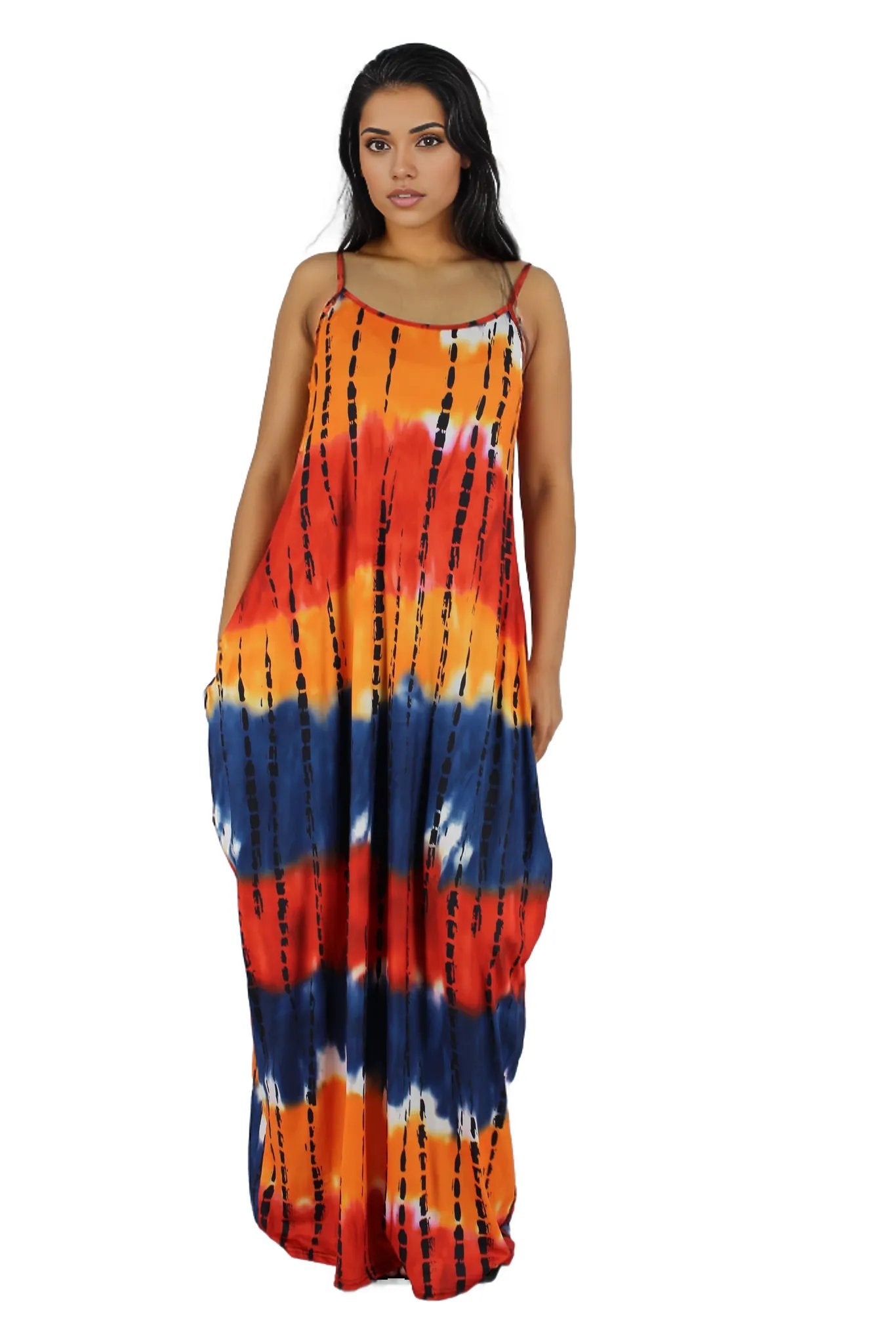 Printed Casual Vacation Style Cami Maxi Dress XD21