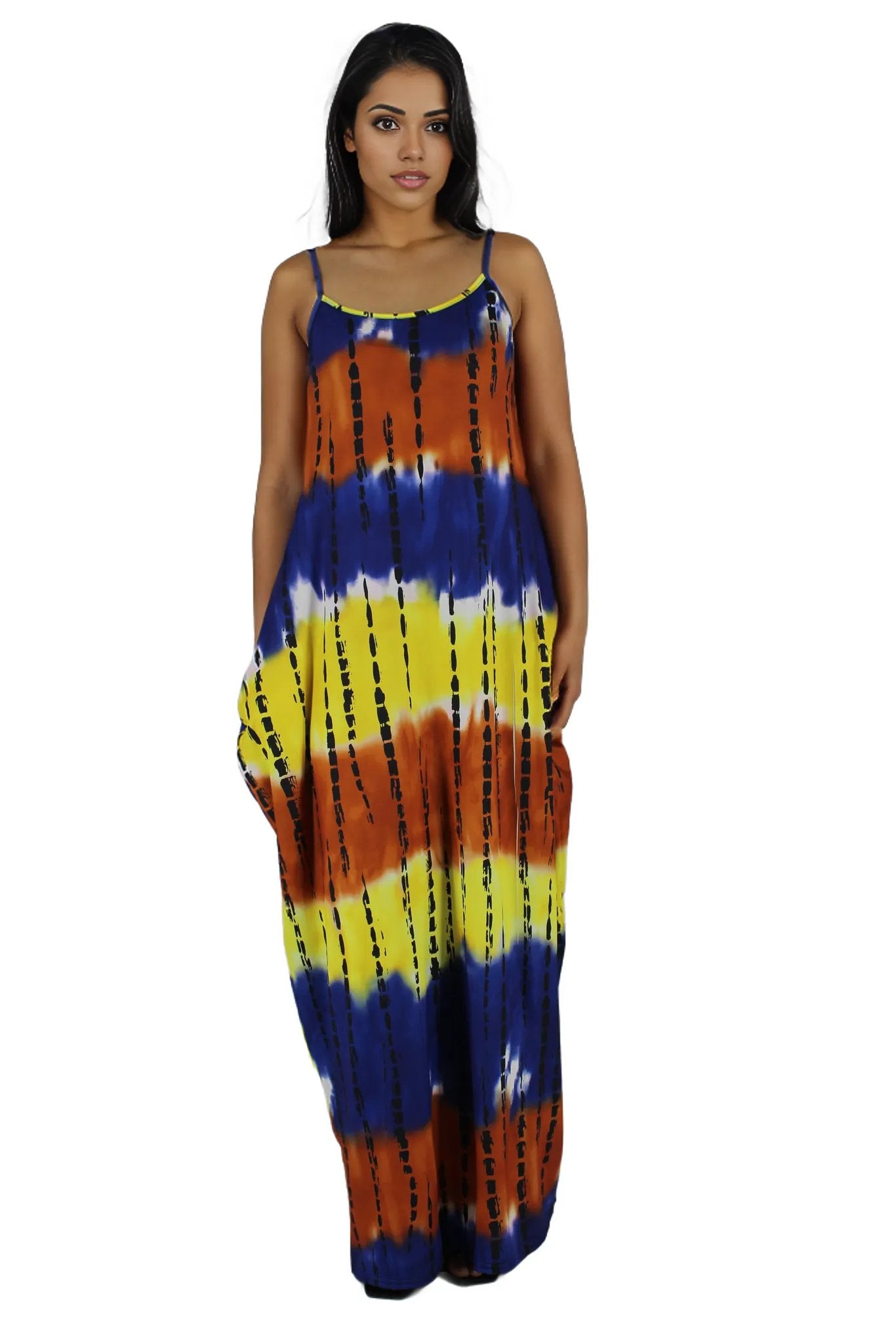 Printed Casual Vacation Style Cami Maxi Dress XD21