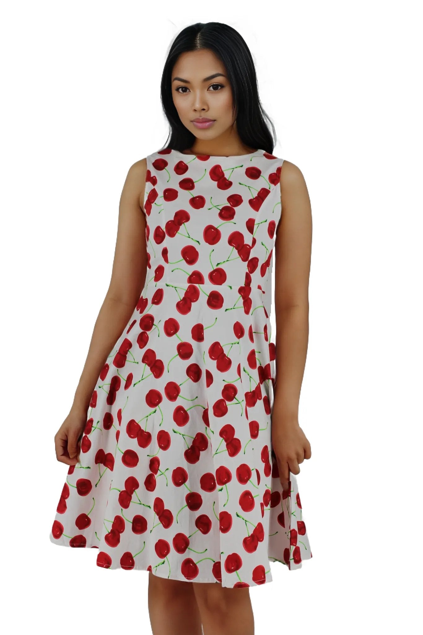 Printed High Neck Sleeveless Dress No Belt XD21