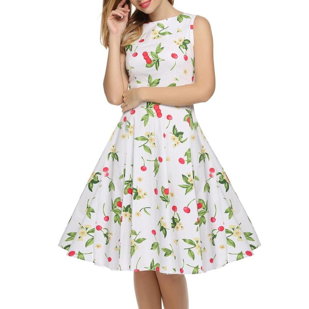 Printed High Neck Sleeveless Dress No Belt XD21