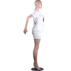 Printed Sports T-Shirt And Cycle Shorts Set XD21