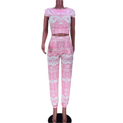 Printing Two Piece Top and Long Pants - XD21