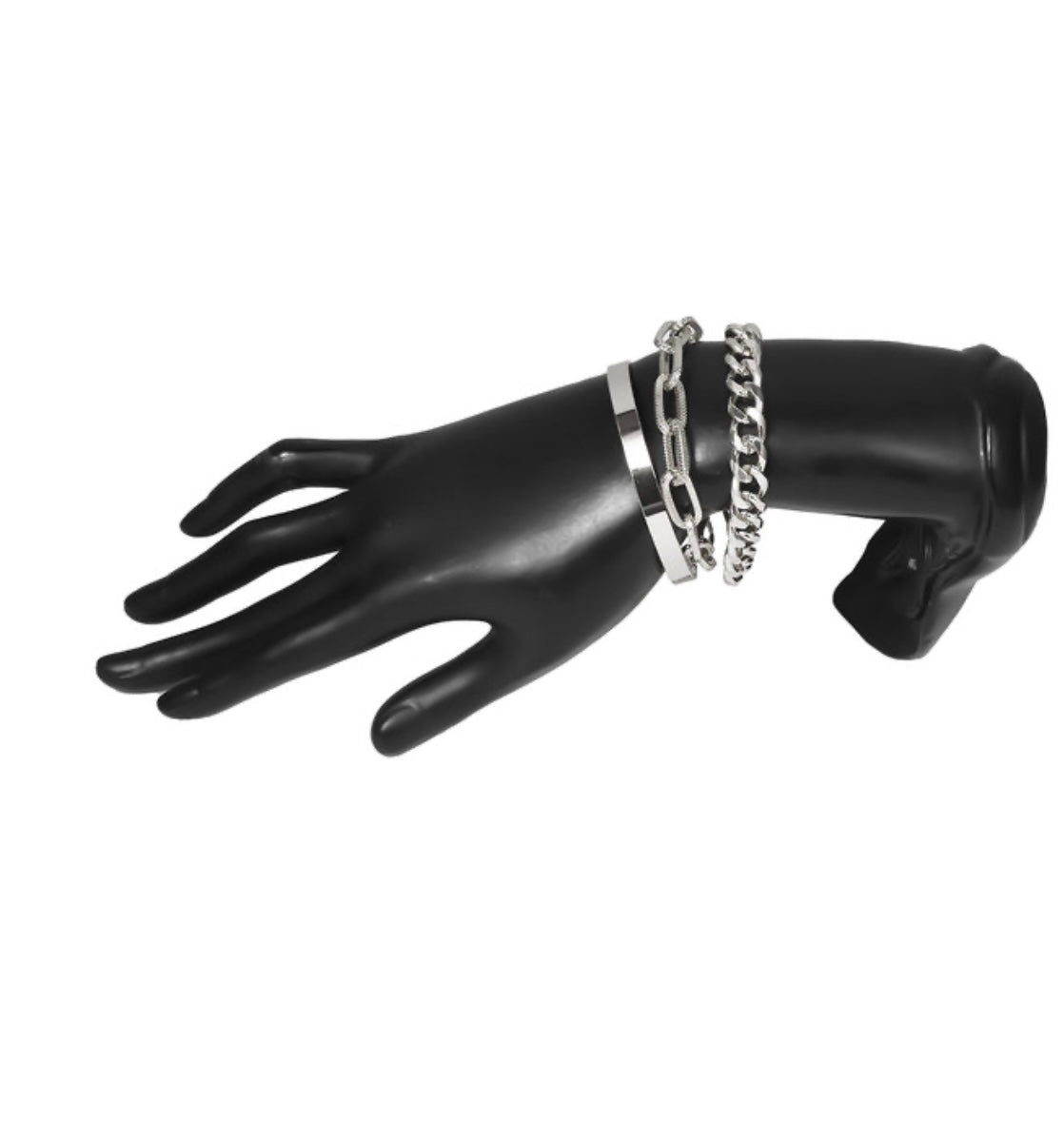 Punk Thick Link Chain Bracelet 3pc Set XD21