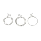 Punk Thick Link Chain Bracelet 3pc Set XD21