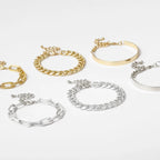 Punk Thick Link Chain Bracelet 3pc Set XD21