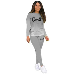 Queen Print Tracksuit Long Sleeve T-Shirt Jogging Pants XD21