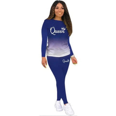 Queen Print Tracksuit Long Sleeve T-Shirt Jogging Pants XD21