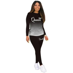 Queen Print Tracksuit Long Sleeve T-Shirt Jogging Pants XD21